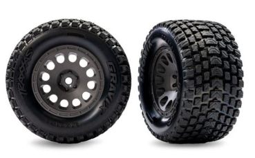 TRX10772-GRAY Reifen/F. TRX Mini-XRT/Front Gravix Grau 2x